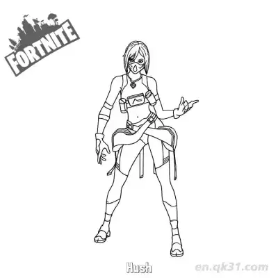 Free printable Hush 01 Coloring Page - Free PDF Printable Fortnite Coloring Sheets coloring page